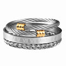 Cuffed Roman Numeral Men's Bracelet Set