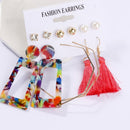 Stud Hoops & Tassels Earring Sets