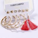 Stud Hoops & Tassels Earring Sets