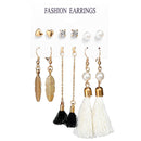 Stud Hoops & Tassels Earring Sets