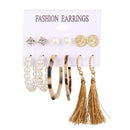 Stud Hoops & Tassels Earring Sets