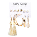 Stud Hoops & Tassels Earring Sets